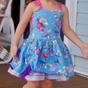 Handmade Trolls Dress Size 3T EUC